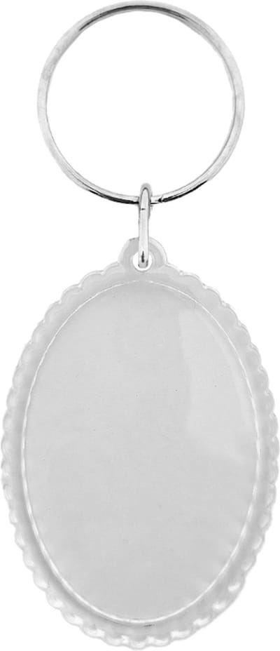 CombiCraft Plexiglas sleutelhanger blanco ovaal geribbeld 35x49mm - 10 stuks