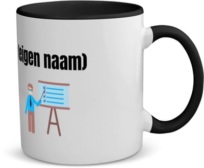 Akyol - docent met checklist met eigen naam koffiemok - theemok - zwart - Docent - meesters of juffen - collega's - verjaardag - afscheidscadeau - geschenk - kado - 350 ML inhoud