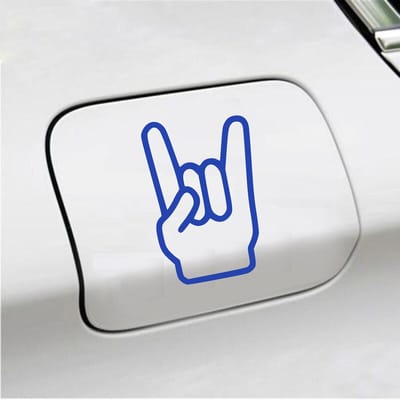 Bumpersticker - Rock N Roll - 13,5 X 8,9 - Blauw