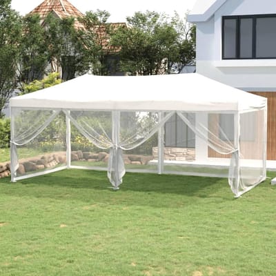 Feesttent - Tuinpaviljoen - Buitenfeesten - Opvouwbaar en robuust - 3 x 6 meter - Wit