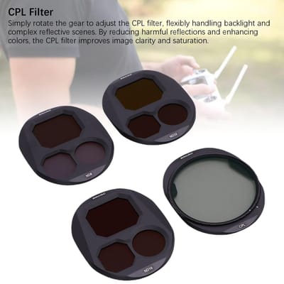 Ensemble de filtres CPL ND8 ND16 ND32 Convient pour le drone DJI Mavic 4 Pro Ensemble de filtres pour objectif en verre optique avec revêtement multicouche black