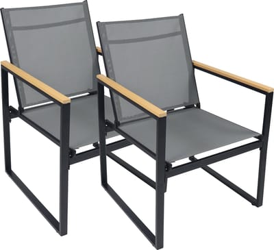 2-delige set tuinstoel loungestoel Textilene balkonstoel camping metalen tuinstoelen