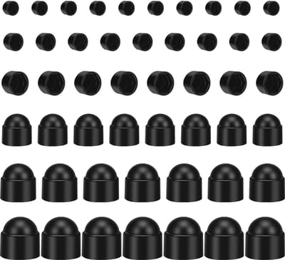Cosensi - Water Resistant Plastic Acorn Cap - Multifunctionele Beschermkappen - Zwart - Hexagonale Doppen - Geschikt voor Meubels en Voertuigen