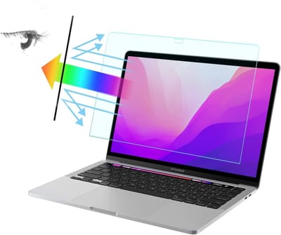 Pack van 2 Anti-Blauw Licht Schermprotectors voor MacBook Pro 13 Inch, Matte Glansbescherming, Oogbescherming en Blauwlichtfilter
