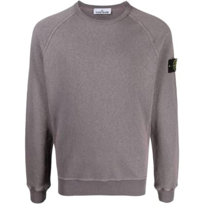 STONE ISLAND Logo Crew Neck Lange Mouw Sweatshirt Heren sweatshirt Grijs 741566060-V0163 L