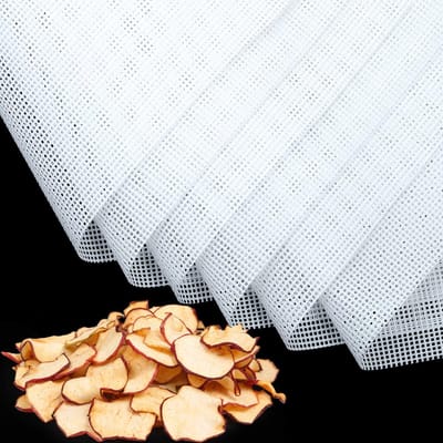 Siliconen Dehydrator Bladen, 6 Stuks Vierkante Herbruikbare Stoomnet Bakmat voor Fruitdroger, Non-Stick Voedsel Fruit Dehydrator Matten, Wit