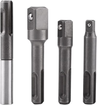 SnelShoppen - 4PCS SDS Plus Shank naar 1/4" Hex Socket Adapter + 1/4" 3/8" 1/2" Vierkante Boor Verlengconnector voor Boormachines en Boorbits