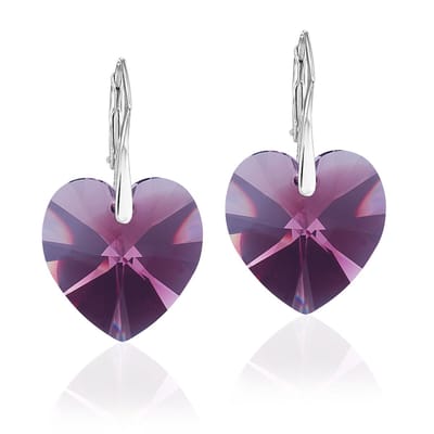 Montebello Oorbellen Doris HZ103 - Swarovski Hart - 925 Zilver Gerhod. - Ø18mm - 32mm