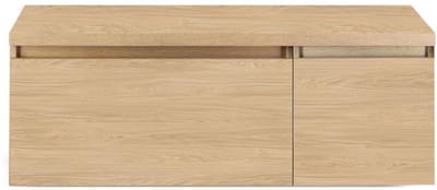 Frozen Badmeubelset 120 cm - Greeplijst in Kleur - Wastafel Onderkast met Bovenblad Casella Oak