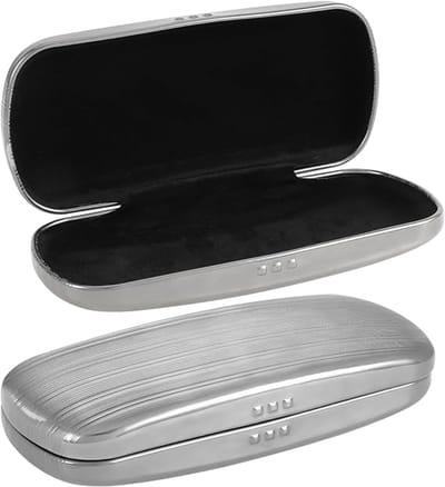 Brillenetui -1 stuk - Metalen brillenetui - Harde brillenetui - Unisex - Brillenopberger - Aluminiumlegering - Leesbrillen - Geschikt voor brillen en zonnebrillen - Zilver