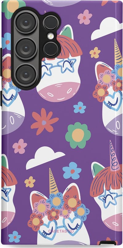 Casetastic Hoesje Geschikt voor Samsung S23 Ultra - Stijlvolle Beschermende Duo-layer Case - Eenhoorn Magie