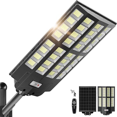 Solar LED straatlantaarn met bewegingsmelder en afstandsbediening, IP66 waterdicht, 7000K