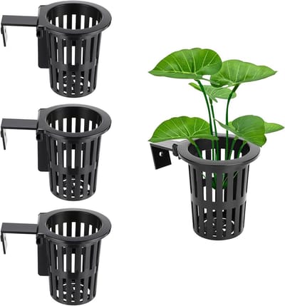 SnelShoppen - 4 Stuks Aquarium Plant Houders - Hangende Plant Pot voor Aquascape Decoraties - Ideaal voor Water- en Semi-Aquatische Planten - 9 cm Bui