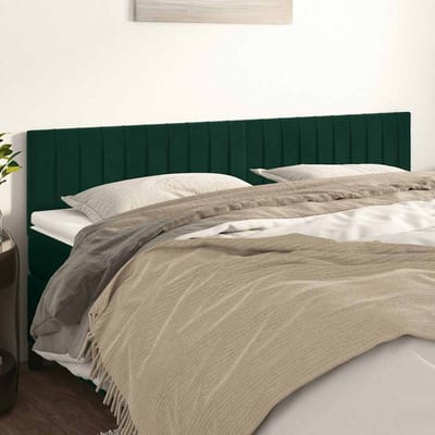 vidaXL - Hoofdborden - 200x5x78/88 - cm - fluweel - donkergroen