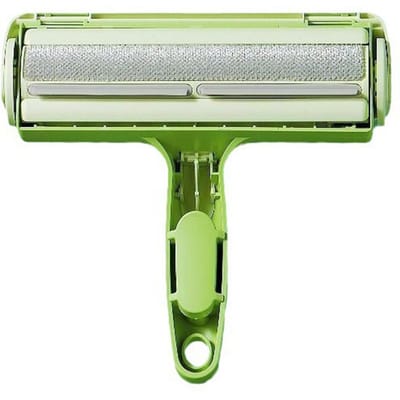 Rouleau Anti-Poils d'Animaux Rouleau 2 Voies Enlève-Peluches pour Chat Portable Outil Enlève-Poils d'Animaux pour Canapé