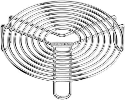 RVS Stoomrek voor Pan en Airfryer - Onderzetter voor Gezond Koken (20 cm)