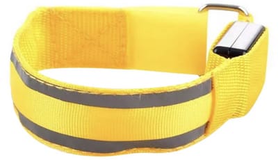 Lichtgevende hardloopband - Reflecterende Hardloop Verlichting - Gele sportband - LED Lampjes - Werkt op batterijen - Nylon - CHPN