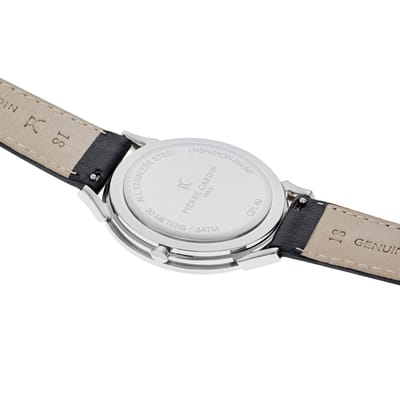 Pierre Cardin Pigalle plissée CPI.2000 Horloge - Leer - Zwart - Ø 40 mm