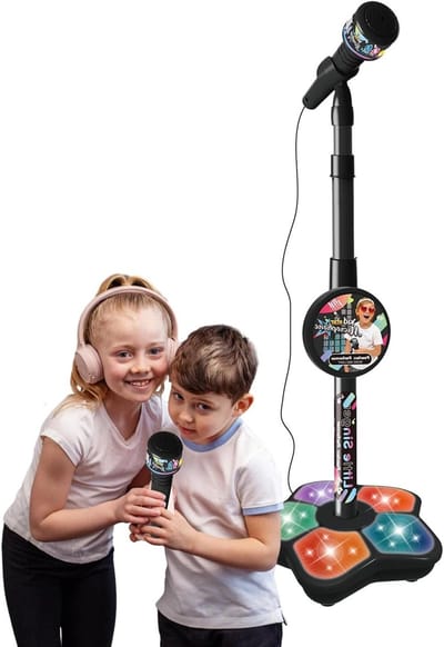Kindermicrofoon met standaard - Zing speelgoed - Muziek optreden - In hoogte verstelbaar - 22 x 81 x 22 cm