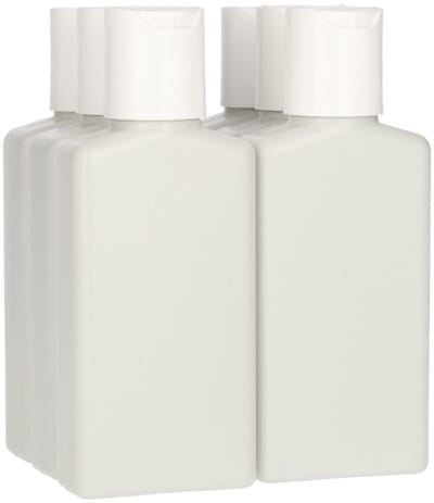 6 x Plastic Flessen 100 ml - Brievenbus Fles met Disc-Top Dop - 100% Gereycled HDPE Kunststof- Gerecycled HDPE Kunststof - Onbreekbaar - ca. 70% minder Co2 uitstoot door gerecycled materiaal - 6 stuks