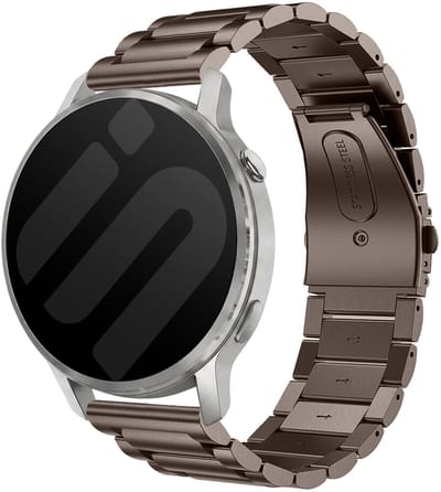 Strap-it 20mm stalen band - universeel geschikt voor Garmin Vivoactive 6/5/3, Vivomove 3/HR/Style/Luxe/Sport/Trend, Forerunner 645/570/245/165/55, Venu SQ/SQ2/2 Plus, Approach S12/S40/S42/S44/S50, D2 Air X10 - brons-goud