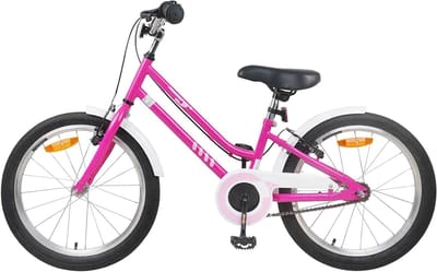 Kinderfiets - Klassieke fiets - Buiten rijden - Sterke staalconstructie - 24 inch - Roze Wit