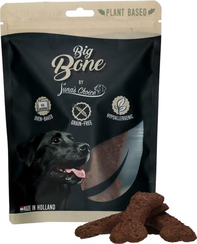 Luna's Choice Plantaardig Bone Large - 6 stuks - Botvormige Hondenkoekjes - Hypoallergene Koekjes - Hondensnack - Honden Beloningssnoepjes