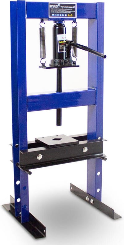 Bituxx Hydraulische Werkplaatspers / Raamwerkpers - 96 x 42 x 40 cm - 6 Ton - Blauw