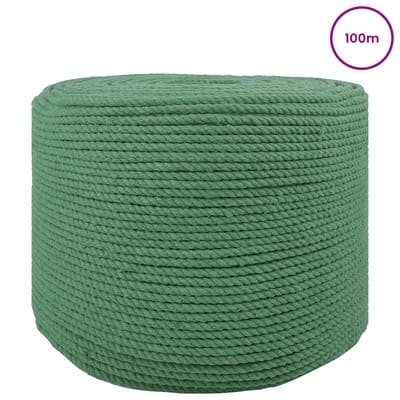 vidaXL - Katoenen - Touw - 2 - st - 2 - mm - 100 - m - Groen - 100% - katoen