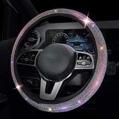Famanu – Glitter stuurhoes met bling-bling, voor stuurwielen van 36-39 cm, meerkleurig en antislip