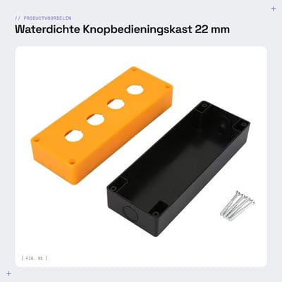 Dailygoods - Waterdichte Knopbedieningskast - 22 mm - Vlamvertragend ABS - Geel - DIY Componenten - Voor Industriële Toepassingen