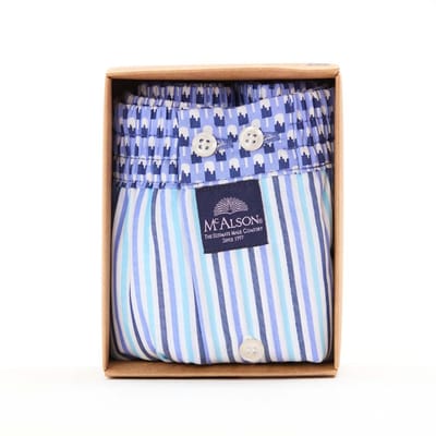 McAlson Boxershort Striped Babyblue M