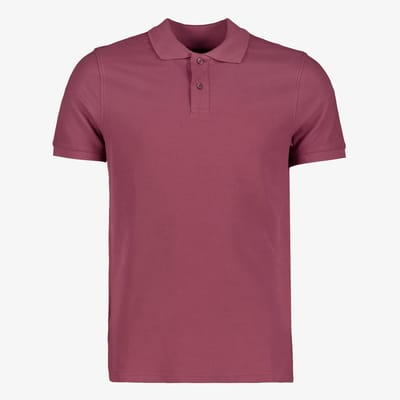 Unsigned heren polo bordeauxrood - Maat S