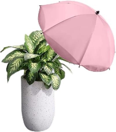 Plantenparasol Voor Buiten - Verstelbare Tuinparasol Voor Planten - Lichtgewicht Zonnescherm Voor Bloempotten En Balkonplanten - Beschermend Zonnescherm Voor Tuinbloemen En Kamerplanten - Roze