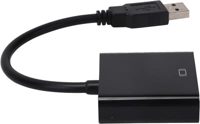 Ronte - USB naar VGA-adapter voor desktop, laptop, pc, monitor, projector. Ondersteunt 1080p bij 60 Hz.