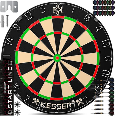 Dartbord Set - Pijlenbord Spel - Competitie Spelen - Zelfherstellend Sisal - 45 cm Doorsnede - Klassiek