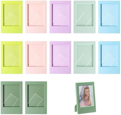 Dailygoods - Mini Fotolijst Set van 12 Stuks - Kleurrijke 3 Inch Kunststof Fotolijsten