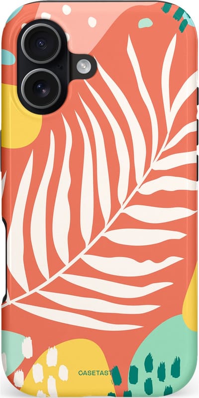 Casetastic hoesje geschikt voor Apple iPhone 17 - MagSafe - Dubbellaagse bescherming - Zomeravond - Fashion Case - Perzik Koraal Mintgroen Goud