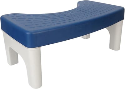 Toilet Kruk - Voetenbankje Krukje - Comfortabele Ontlasting - Verdikt Antislip Materiaal - 42 x 24 x 7 cm - Blauw