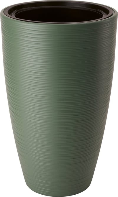 Form Plastic Plantenpot/bloempot Gobi - kunststof - groen - D30 x H48 cm - met binnenpot - rond