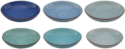Cookinglife Pastaborden Delice Blauw ø 23 cm – Set van 6 – Ideaal voor Pasta, Salades en Diepe Maaltijden – Aardewerk met Donkerblauw Glazuur en Licht Opstaande Rand – Vaatwasser- en Magnetronbestendig – Ruim, Diep en Elegant