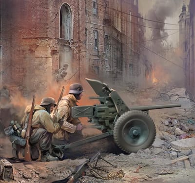 Zvezda Modelbouwpakket Militaire voertuigen - 6114 German Anti-tank Gun Pak-36 With Crew Plastic - 1:72 - Modelbouw