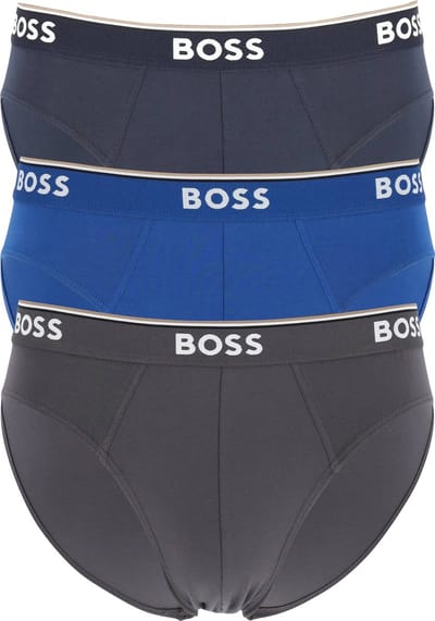 HUGO BOSS Power briefs (3-pack) - heren slips - blauw - navy - grijs