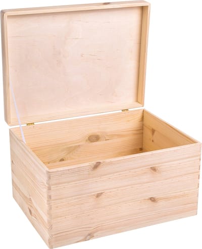 Creative Deco XXL Houten Doos Opbergdoos | 40 x 30 x 24 cm | met Deksel | voor Documenten, Kostbaarheden, Speelgoed en Gereedschap