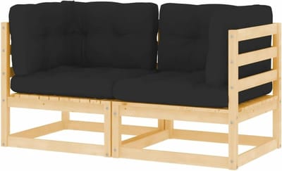Tuinhoekbanken 2 stuks - Buitenbanken set - Ontspannen in de tuin - Modulair ontwerp - 70x70x67 cm - Antraciet