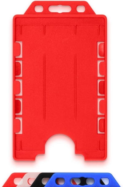 Dubbelzijdige Kaarthouder - ID Pas Houder - Identificatie Tonen - Open Dubbelzijdig Ontwerp - 86 mm x 54 mm - Rood