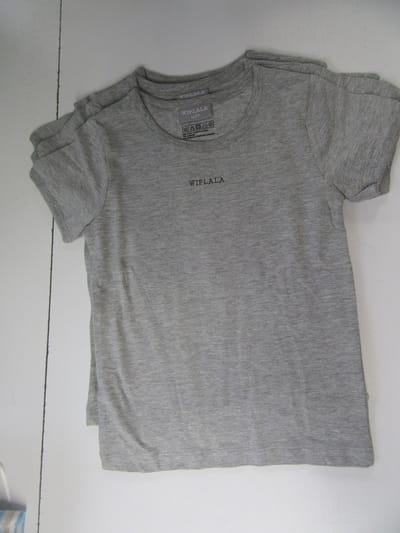 Wiplala - 3 pack - Tshirt set - Grijst - Korte mouw - Jongen , 5/ 6 jaar