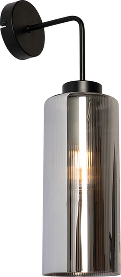 QAZQA laura - Art Deco Wandlamp voor binnen - 1 lichts - D 19 cm - Grijs - Woonkamer | Slaapkamer | Keuken