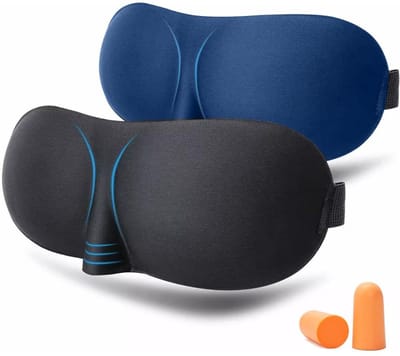 DailySupplies® Eye Mask Sleep - Masque de Nuit Femme & Homme - Extra Doux - Zwart en Blauw