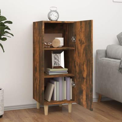 vidaXL - Dressoir - 34,5x34x90 - cm - bewerkt - hout - gerookt - eikenkleurig